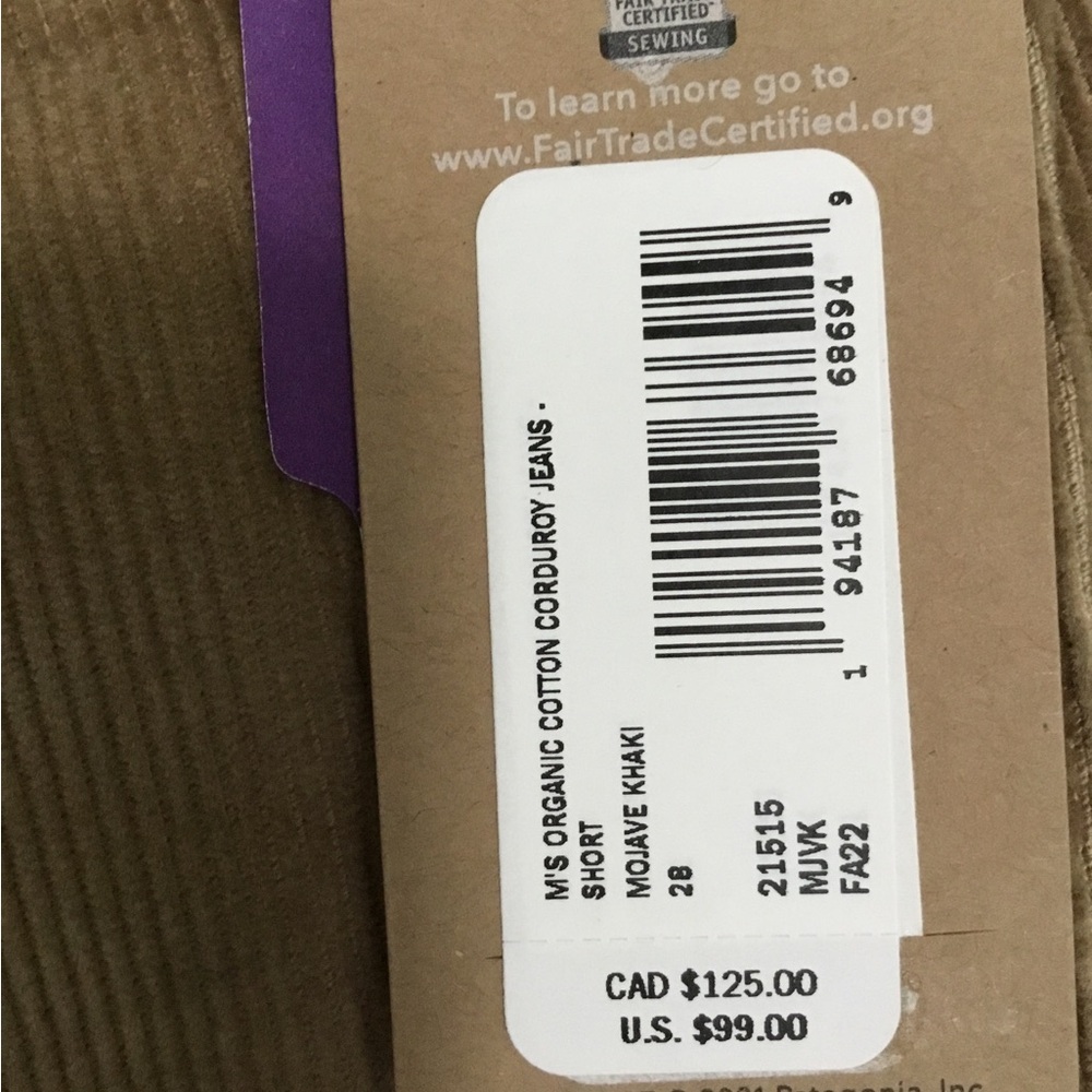 Patagonia Beige Corduroy Pants khaki - Picture 7 of 9